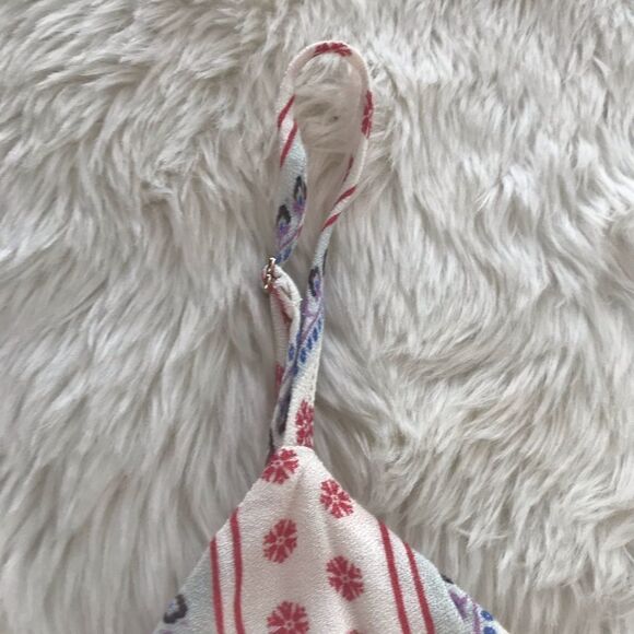 JETSET DIARIES Mini Wrap Dress Floral Print Spaghetti Strap Cream Medium New - Picture 7 of 12